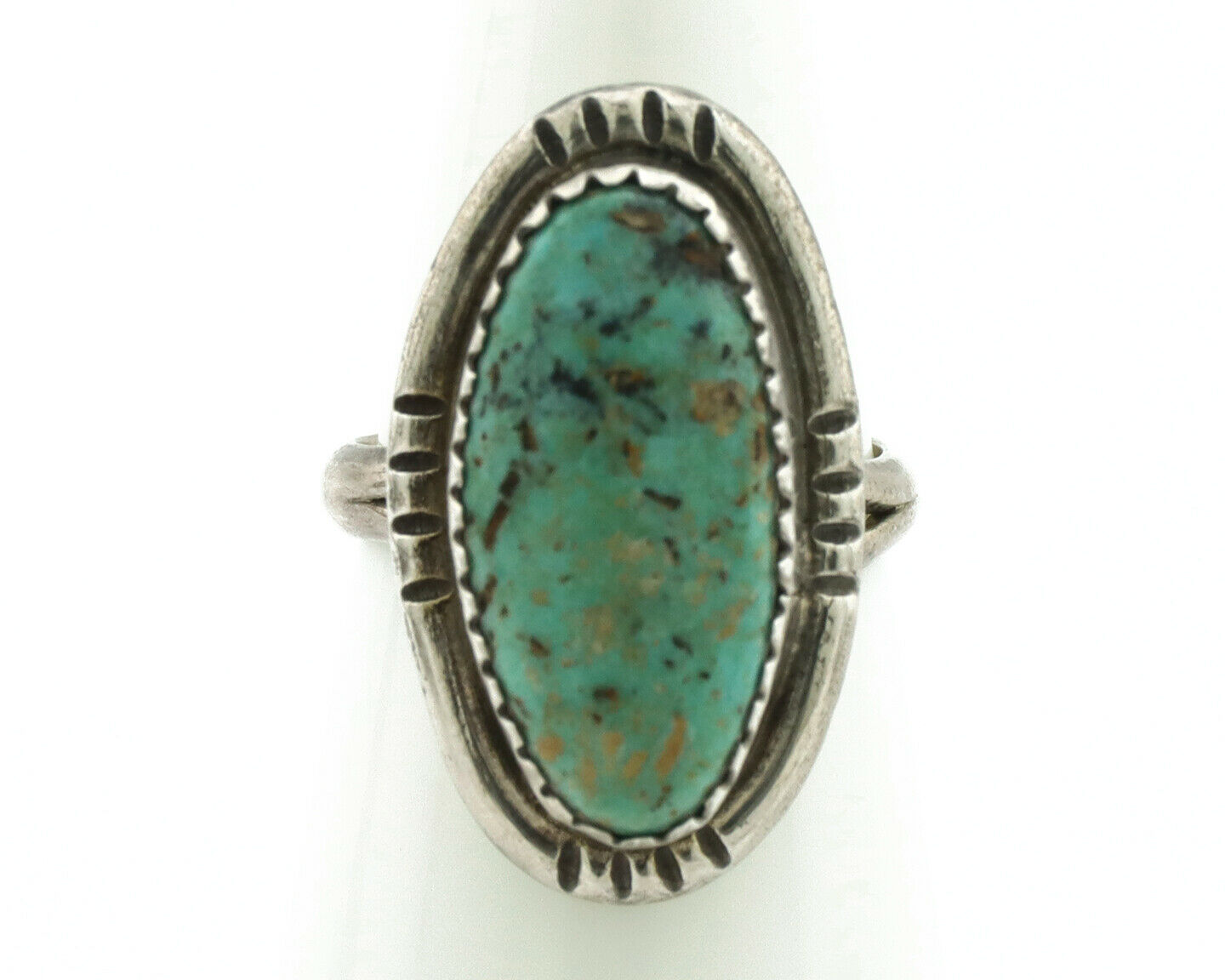 Navajo Ring .925 Silver Arizona Turquoise Native American Artist Handmade C.80's