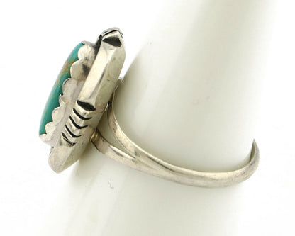 Navajo Ring .925 Silver Kingman Turquoise Handmade Native American Artist C.80's