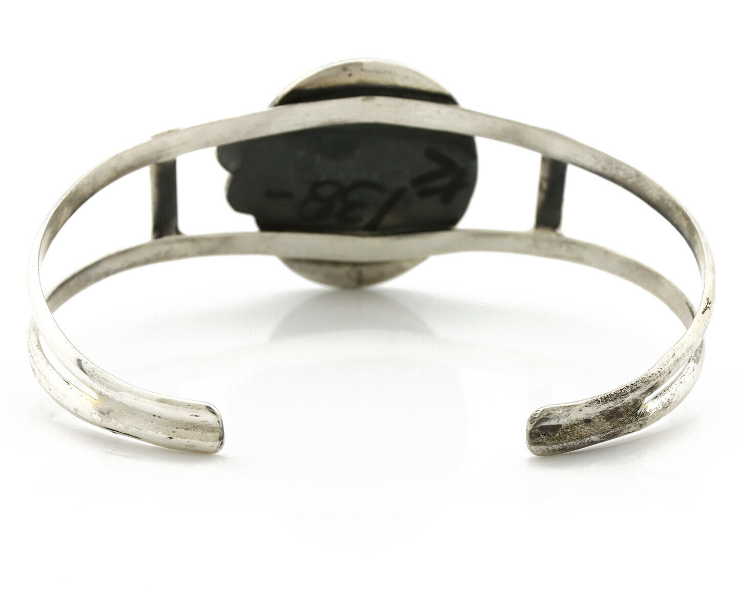 Navajo Bracelet .925 Silver Blue Green Turquoise Artist Signed C Montoya 80's