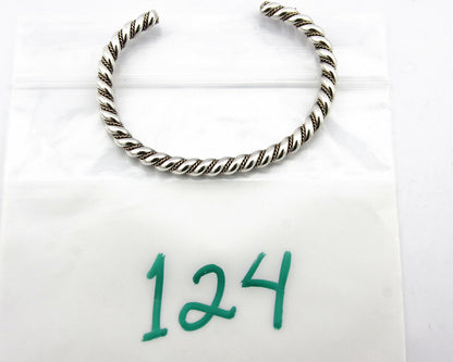 Navajo Bracelet .925 Silver Braided Twisted Artist Tahe C80's 5.0mm Wide