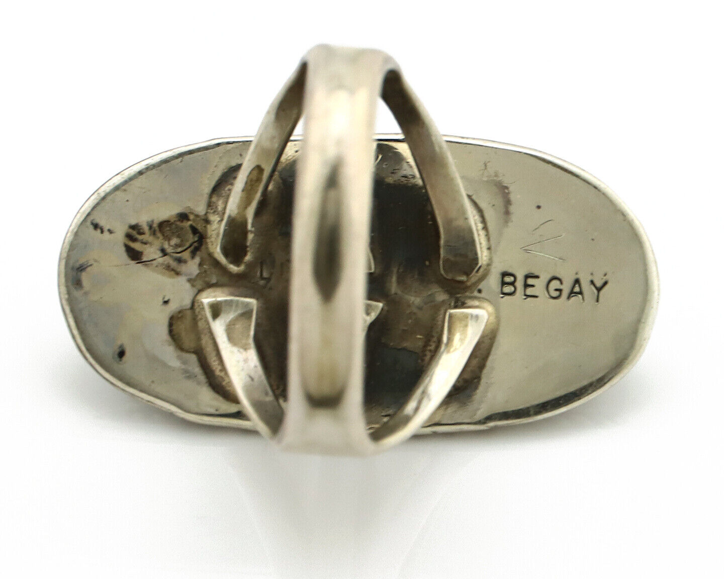 Navajo Ring 925 Silver Turquoise Mountain Artist Signed M Begay C.80's