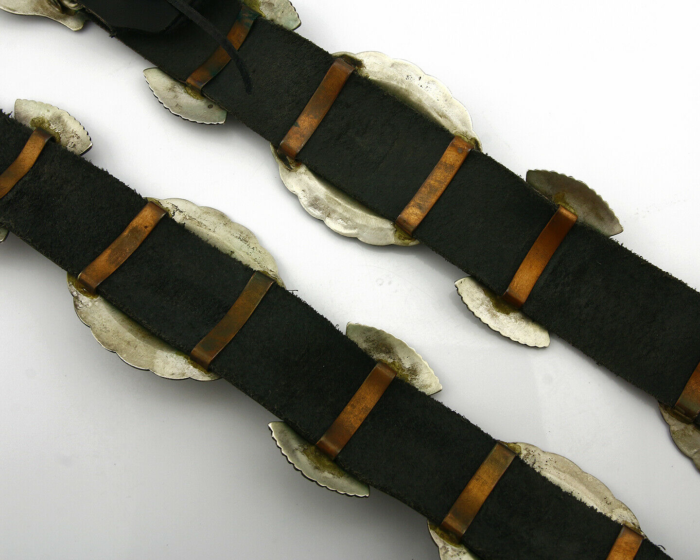 Navajo Concho Belt .925 Silver Hand Stamped Artist Signed R. Martinez C.80's