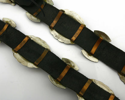 Navajo Concho Belt .925 Silver Hand Stamped Artist Signed R. Martinez C.80's