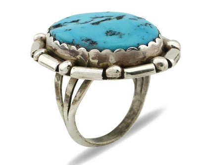 Navajo Ring 925 Silver Blue Turquoise Native Dominik Ferard C.80's