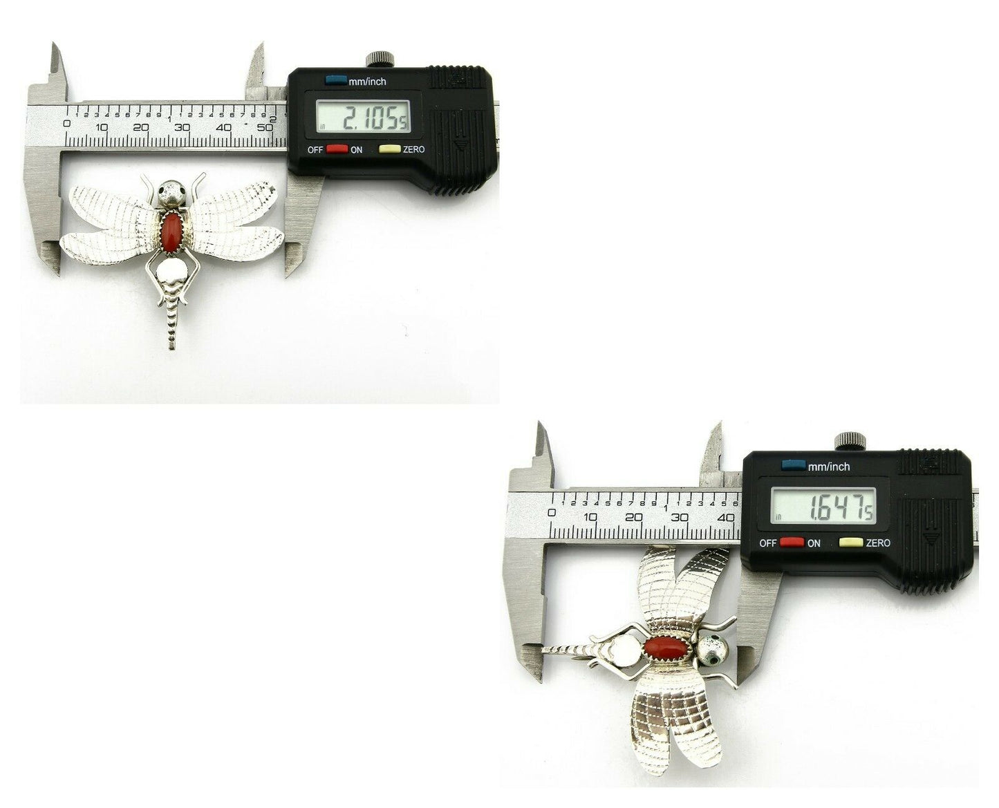 Navajo Pin Pendant .925 Silver Natural Coral Signed Artist Frank Yazzie C.80's