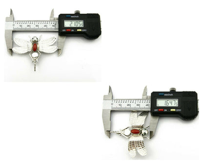 Navajo Pin Pendant .925 Silver Natural Coral Signed Artist Frank Yazzie C.80's