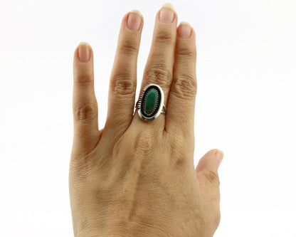 Navajo Ring .925 Silver Kingman Turquoise Native American Artist C.1980's