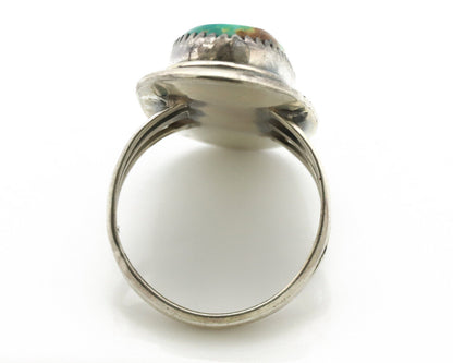 Navajo Ring 925 Silver Natural Blue Turquoise Artist Signed USA C.80's