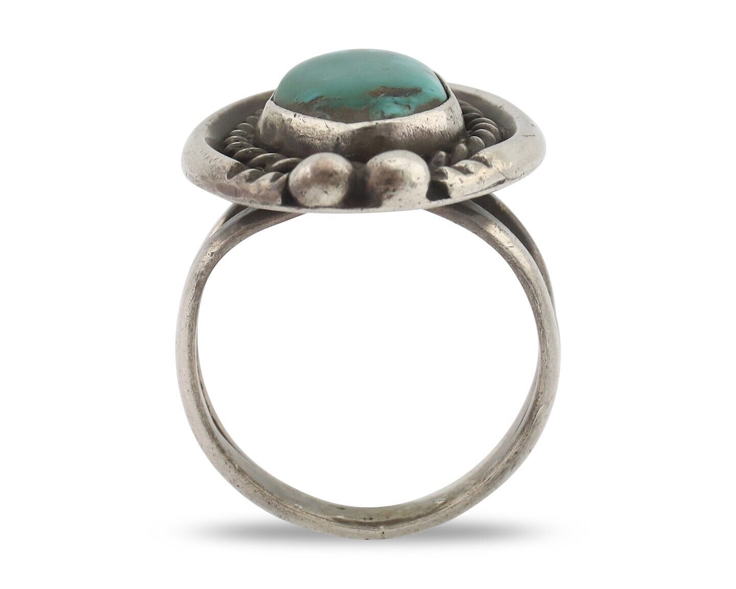 Navajo Handmade Ring 925 Silver Blue Southwest Turquoise Native Artist C.80's