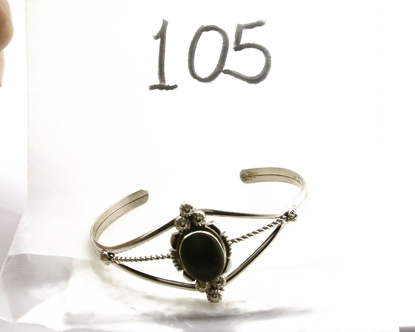 Women's Navajo Bracelet .925 Silver Royston Turquoise Signed Marie B C.80's