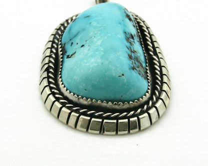 Navajo Pendant .925 Silver Kingman Turquoise Signed Artist Tom Willeto C.80's