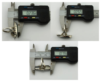 Navajo Ring 925 Silver Natural Green Malachite Signed Justin Morris C.80's