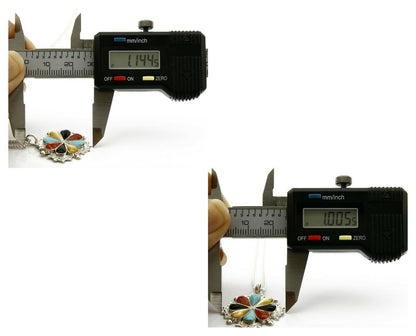 Women's Zuni Pendant .925 Silver Gemstone Signed AN Necklace