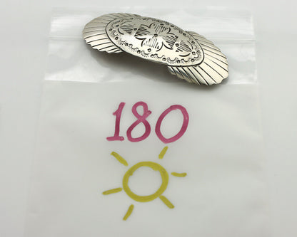 Navajo Hair Clip Barrette .925 Silver Hand Stamped Artist Signed C Montoya C80s