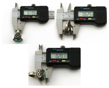 Navajo Ring .925 Silver Blue Turquoise Artist Signed FA C.1980's