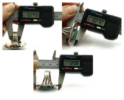 Navajo Ring .925 Silver Blue Turquoise Artist Signed V&N EDSITTY C.80's