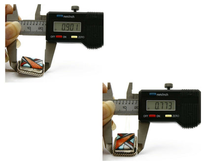 Women's Navajo Pendant Inlaid Gemstone .925 Silver Signed Doug Zachary