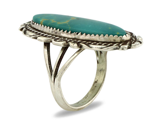 Navajo Ring .925 Silver Arizona Turquoise Artist Signed Billy Eagle C.80's