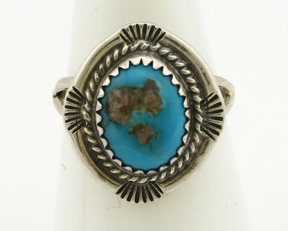 Navajo Ring .925 Silver Blue Southwest Turquoise Native Artist C.1980's