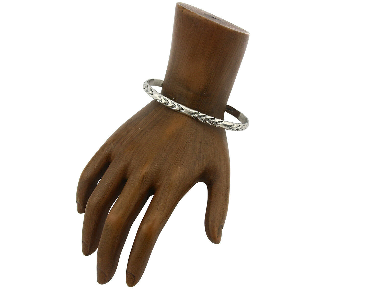 Navajo Bracelet .925 Silver Hand Stamped Arrow Head Artist I Montoya C.80's