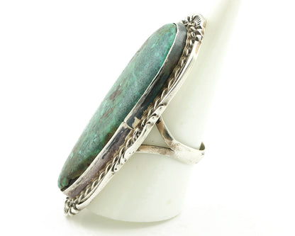 Navajo Ring 925 Silver Black Spiderweb Turquoise Artist Signed Billy Eagle C.80s