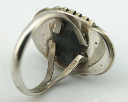 Navajo Ring .925 Silver Blue Turquoise Native American Artist Handmade C.80's