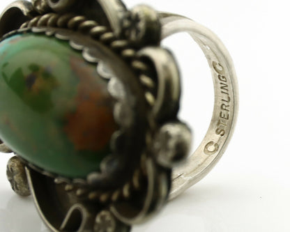 Navajo Ring .925 Silver Royston Turquoise Artist Signed CC C.1980's
