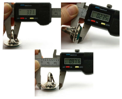 Navajo Ring .925 Silver Kingman Turquoise Signed M Begay C.1980's