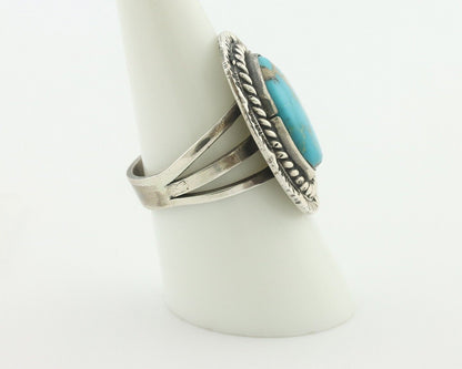 Navajo Ring .925 Silver Natural Blue Turquoise Native American Artist C.80's