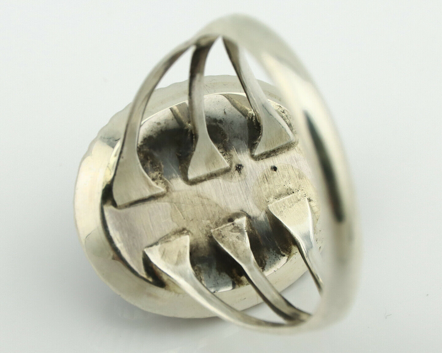 Navajo Ring .925 Silver Natural Lapis Lazuli Native American Artist C.80's