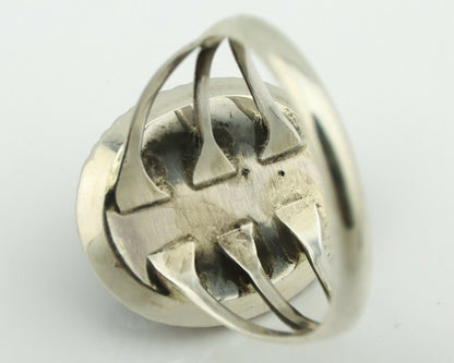 Navajo Ring .925 Silver Natural Lapis Lazuli Native American Artist C.80's