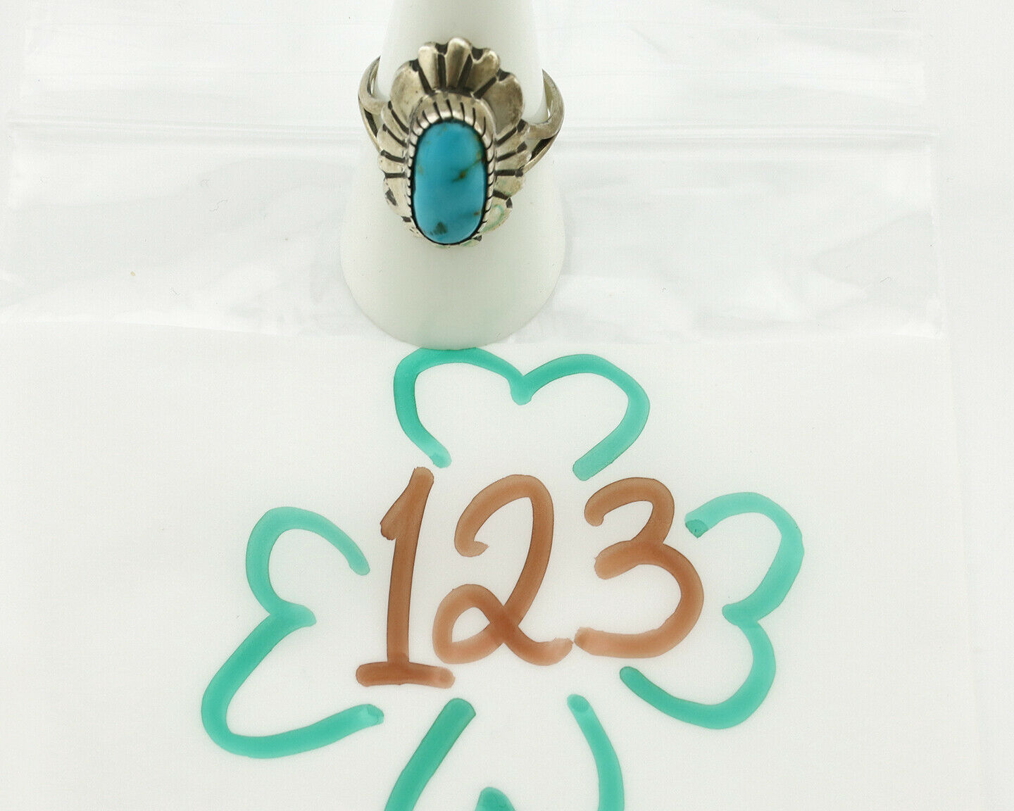 Navajo Ring .925 Silver Arizona Turquoise Signed M Montoya C.80's