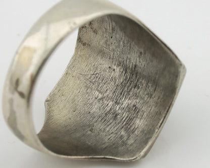 Navajo Ring .925 Silver Green Turquoise Handmade Native American Artist C.1980s