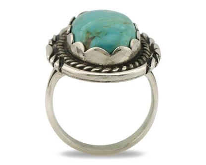 Navajo Ring .925 Silver Turquoise Mountain Apache MFG C.80's