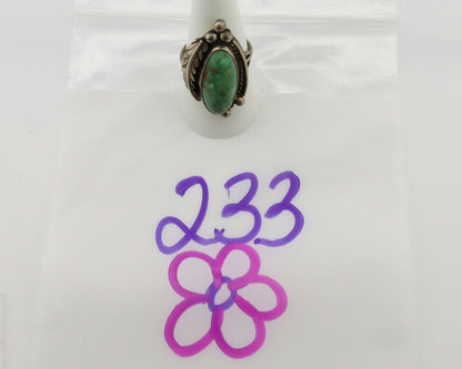 Navajo Ring .925 Silver Manassas Turquoise Signed Native Artist C.80's