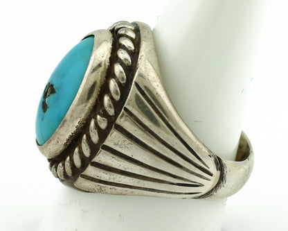 Navajo Ring .925 Silver Blue Southwest Artist Signed C Montoya C.80's