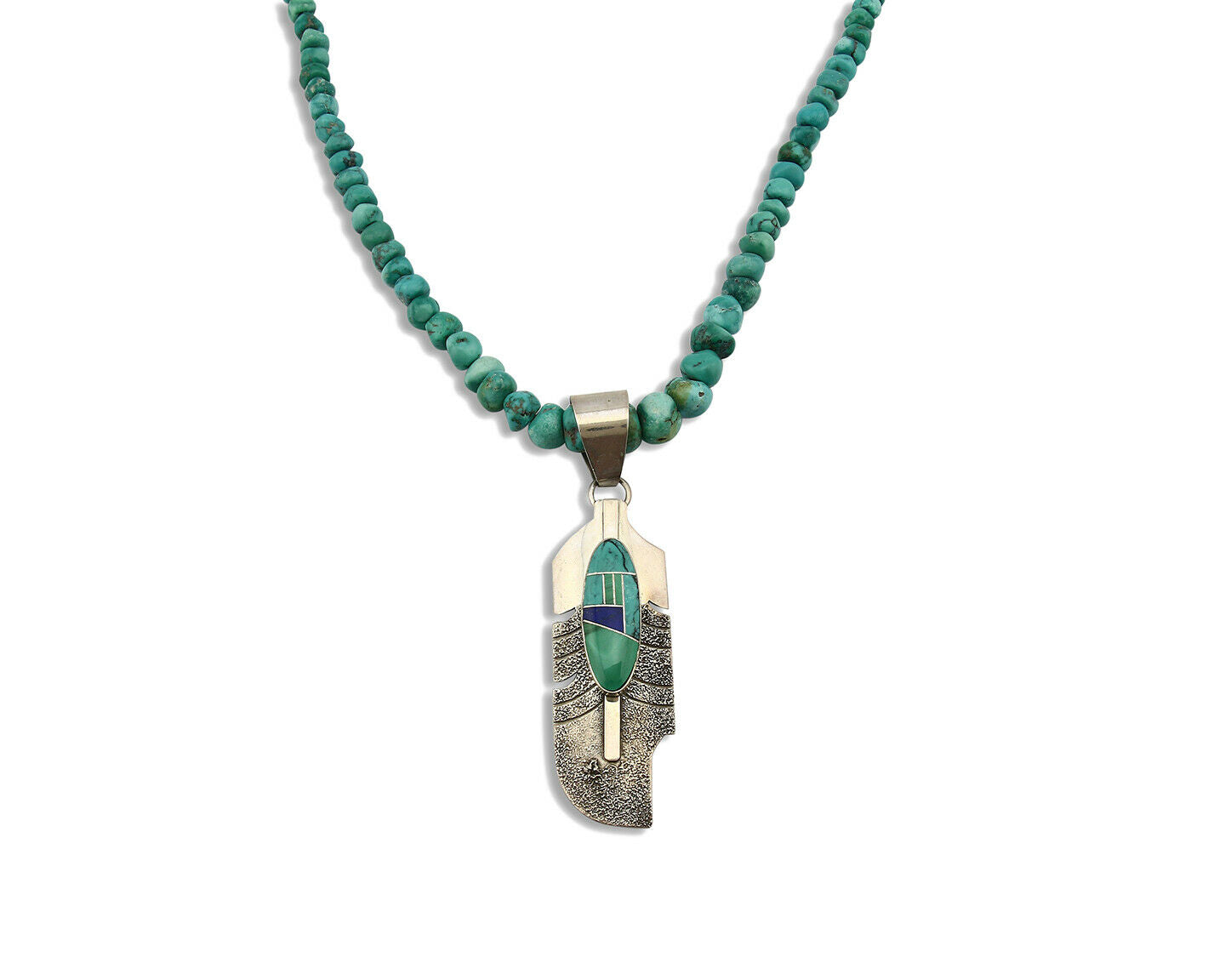 Women's Navajo Necklace .925 Silver Southwest Turquoise Signed J Howe C.80's