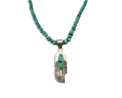 Women's Navajo Necklace .925 Silver Southwest Turquoise Signed J Howe C.80's