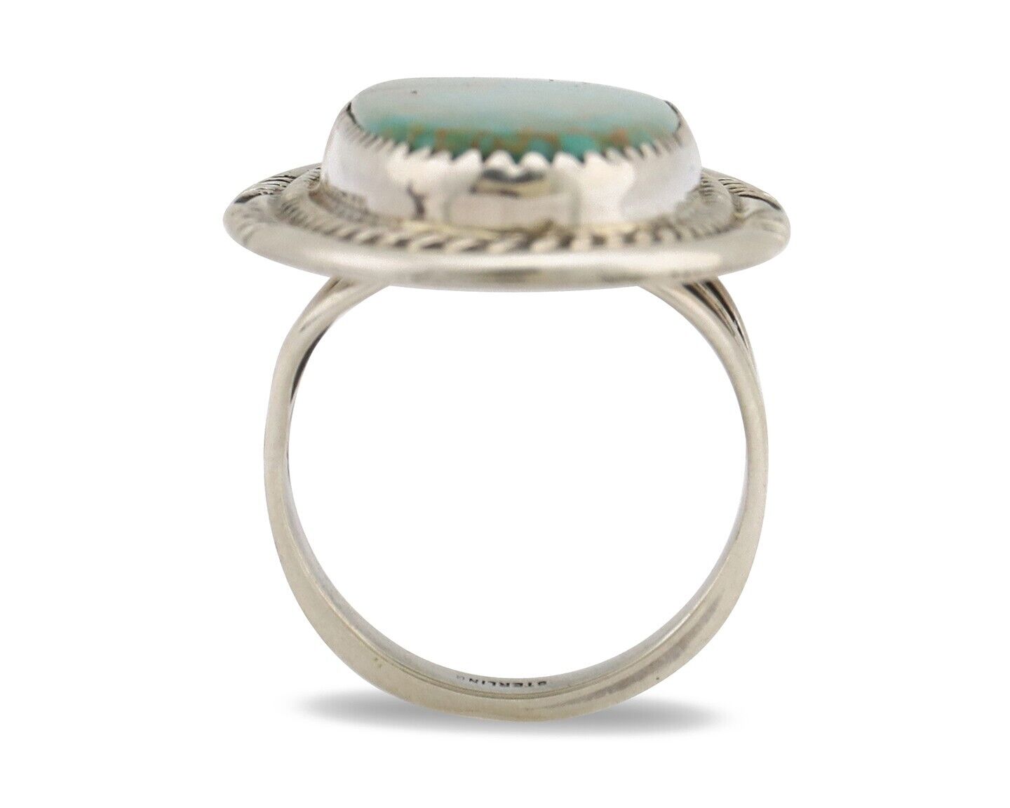 Navajo Ring 925 Silver Blue Turquoise Native Artist Signed Begay C.80s