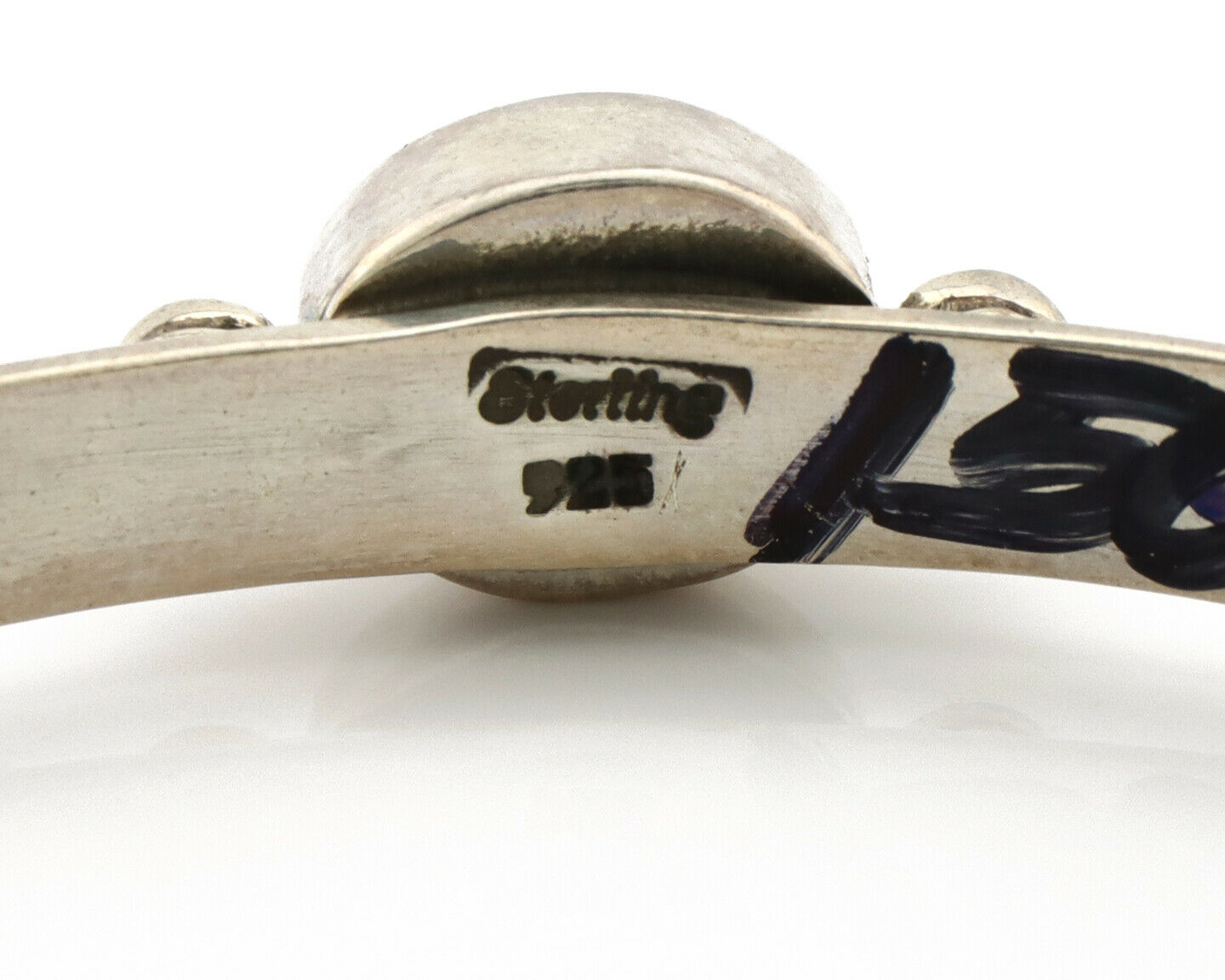 Navajo Bracelet .925 Silver Sleeping Beauty Turquoise Native American C.80's