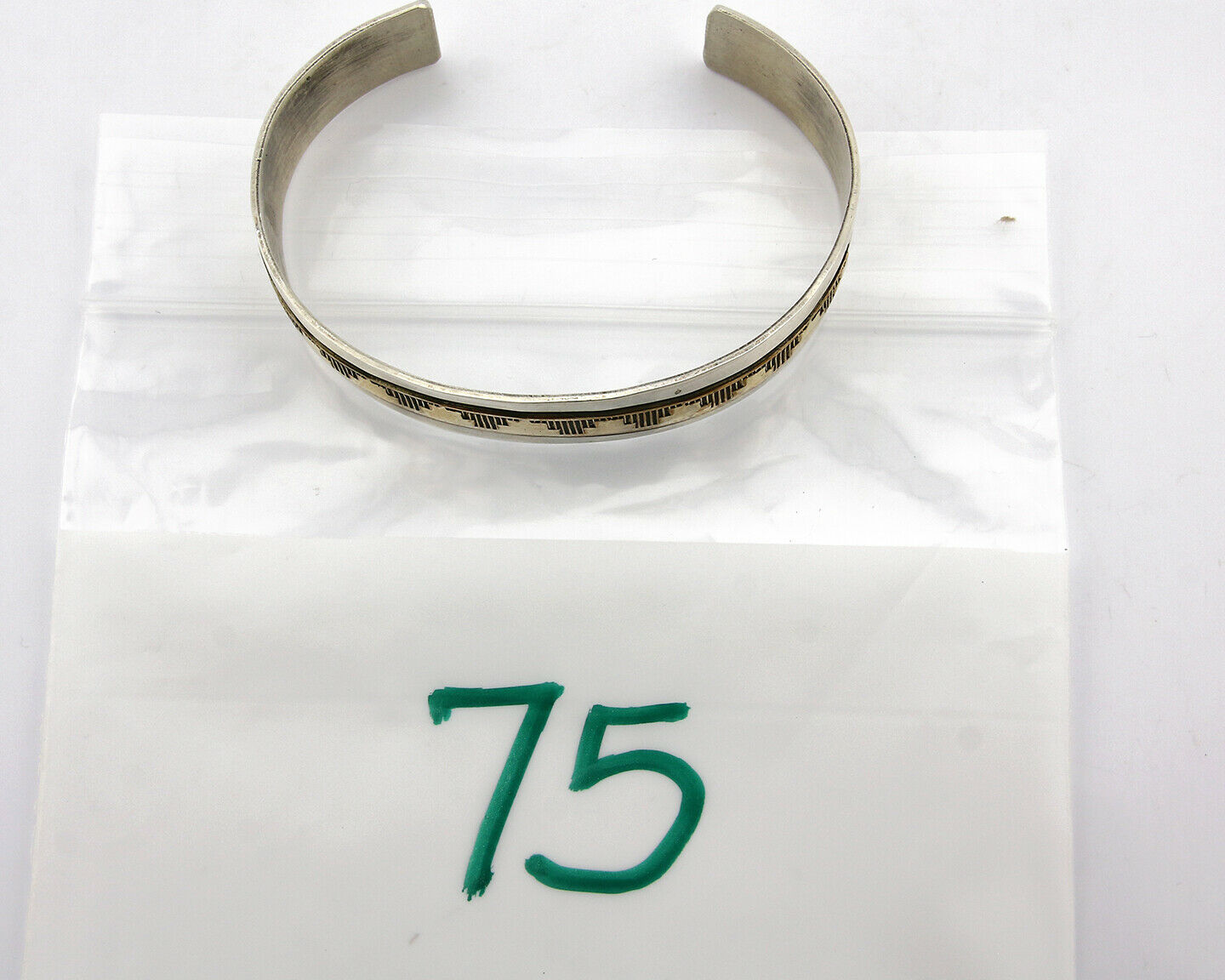 Navajo Bracelet SOLID .925 Silver & 12K Gold Filled Signed E Cuff C.80's