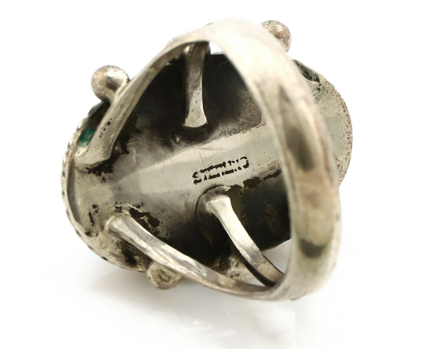 Navajo Ring .925 Silver Blue Southwest Turquoise Native American Artist C80s