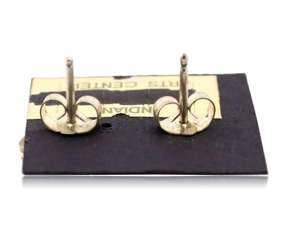 Zuni Earrings 925 Silver Sleeping Beauty Turquoise Native American Artist C.80's