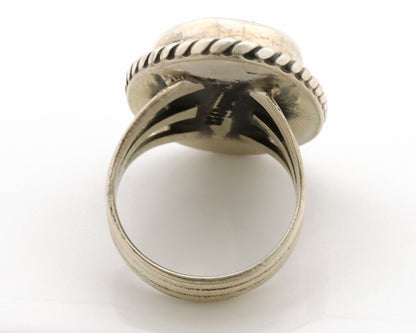 Navajo Ring .925 Silver Kingman Turquoise Native American Artist C.1980s