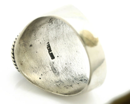 Navajo Ring .925 Silver Handmade Black Onyx Native American Artist C.80's