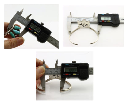 Navajo Link Bracelet .925 Silver Blue Turquoise Native American Artist C.80's