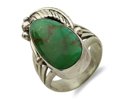 Navajo Ring .925 Silver Kingman Turquoise Native American Artist C.1980's