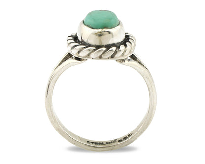 Navajo Ring .925 Silver Kingman Turquoise Artist Signed Gecko C.90's