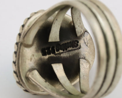 Navajo Ring .925 Silver Natural Kingman Turquoise Native American Artist C.80's
