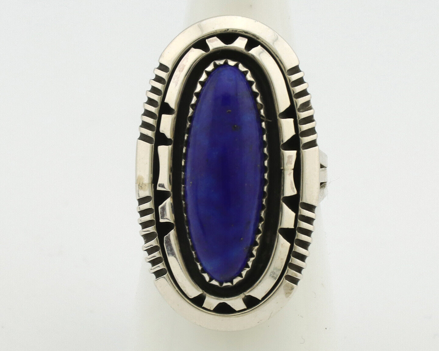 Navajo Ring 925 Silver Natural Lapis Lazuli Artist Signed William Denetdale C80s